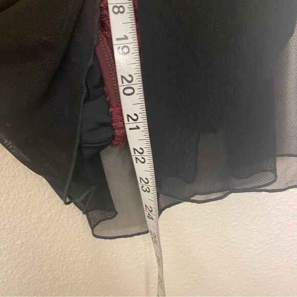 Custom solo Dance Costume burgundy velvet burnout rhinestoned dress IC/MC - Picture 10 of 12